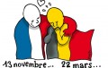 Homenaje de Plantu tras los atentados de Bruselas, publicado en su blog del diario francés Le Monde